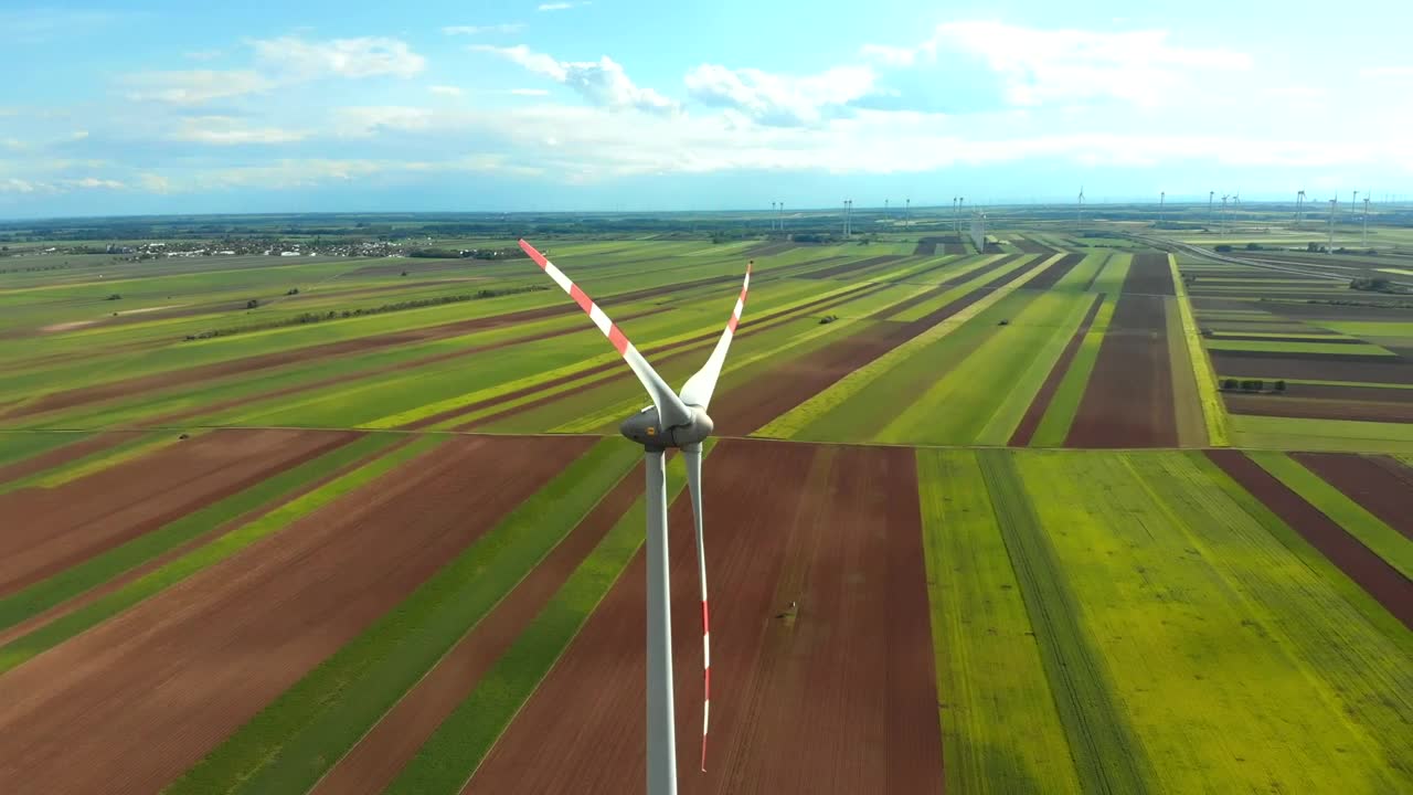 Download Stock Video Flying Around A Wind Turbine In The Countryside Live Wallpaper For PC