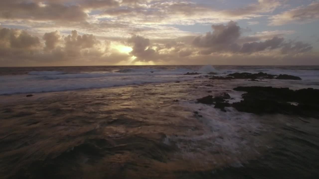 Download Stock Video Flying Above Waves At Sunset Live Wallpaper For PC