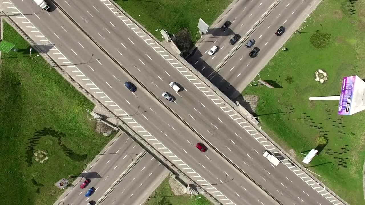 Download Stock Video Flying Above A Highway Crossing Live Wallpaper For PC