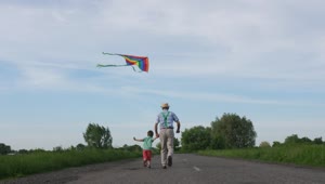 Stock Video Flying A Kite With His Grandpa Live Wallpaper For PC
