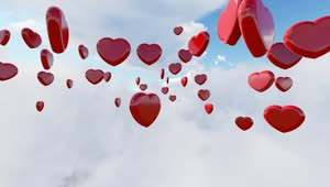 Stock Video Floating Hearts In The Sky Live Wallpaper For PC