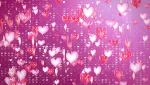 Stock Video Floating Heart Shapes And Pink Background Live Wallpaper For PC