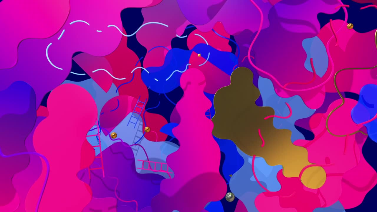 Download Stock Video Floating Colored Cloud Shaped Surfaces Live Wallpaper For PC