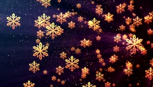 Stock Video Floating Christmas Gold Snowflakes Live Wallpaper For PC