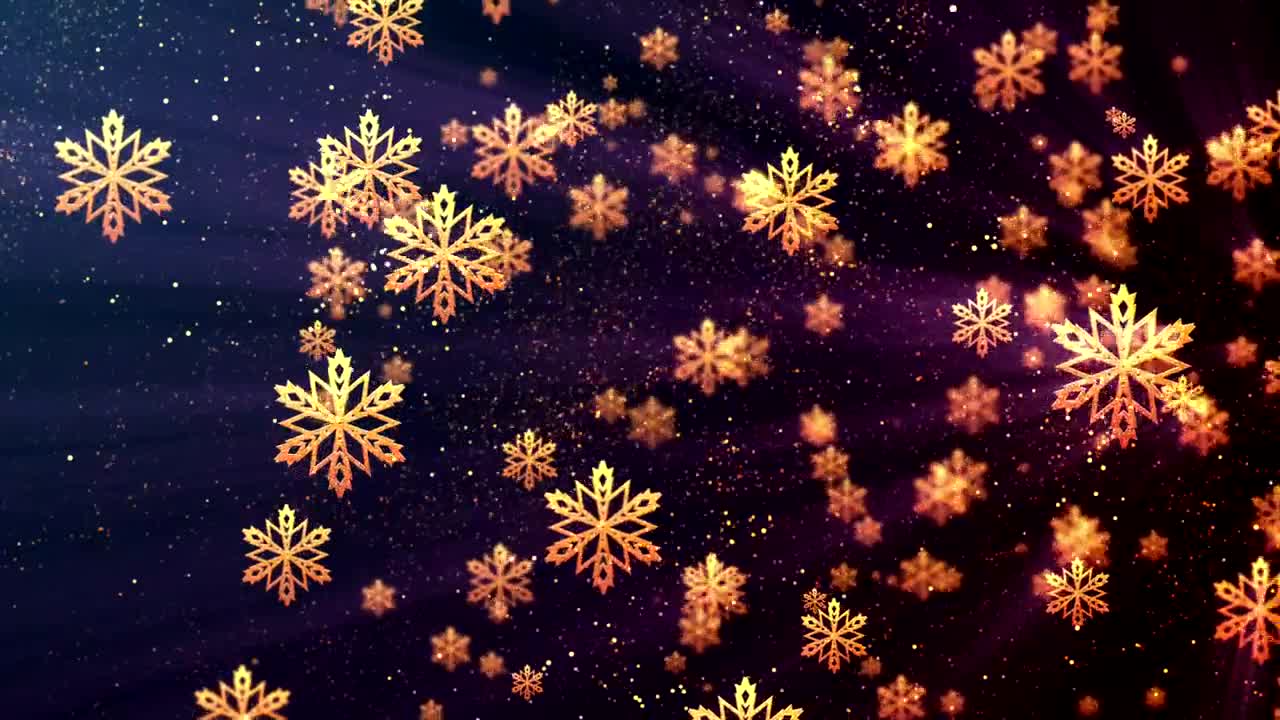 Download Stock Video Floating Christmas Gold Snowflakes Live Wallpaper For PC