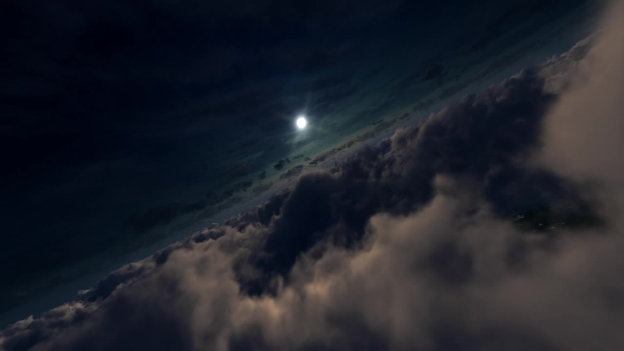 Download Stock Video Flight Through Clouds Towards The Bright Full Moon Live Wallpaper For PC