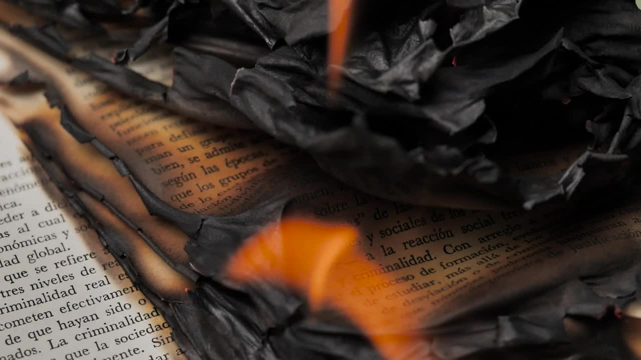 Download Stock Video Flames Burning The Pages Of A Book Close Up View Live Wallpaper For PC