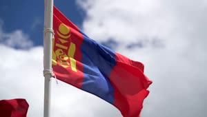 Stock Video Flag Of Mongolia Waving In The Wind Live Wallpaper For PC