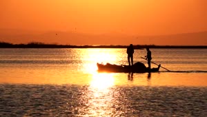 Stock Video Fishing Canoe At Sunset Live Wallpaper For PC