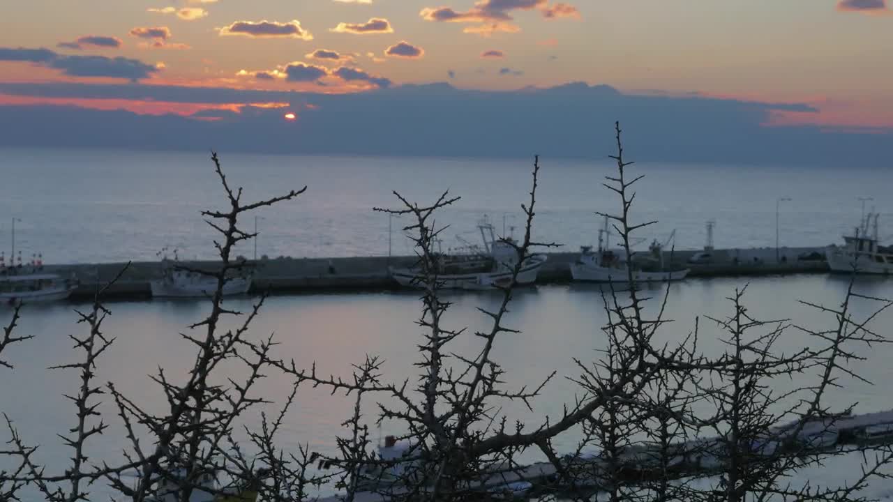 Download Stock Video Fishing Boats Inside A Harbor Wall Live Wallpaper For PC
