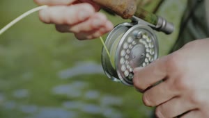 Stock Video Fisherman Rolling The Line Spool Live Wallpaper For PC