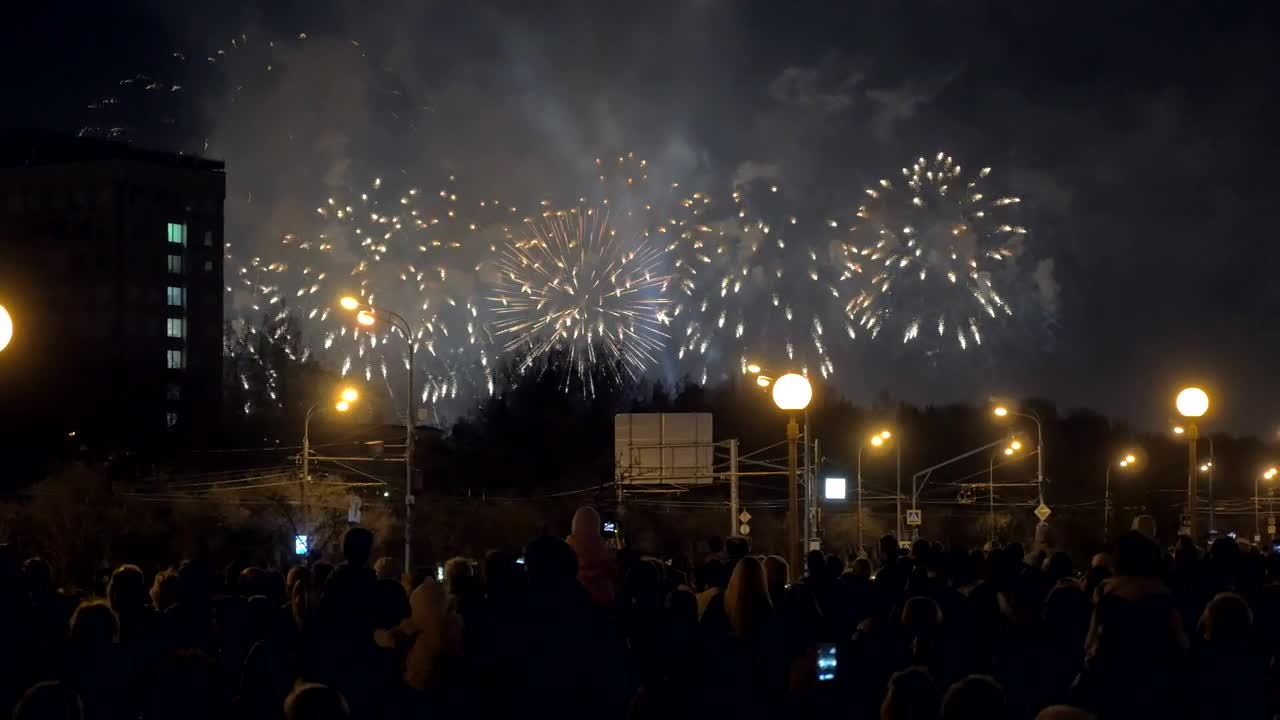 Download Stock Video Fireworks Over A City Street Live Wallpaper For PC