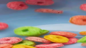 Stock Video Filling A Bowl With Sugary Ring Cereal Live Wallpaper For PC