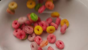 Stock Video Filling A Bowl With Colored Ring Cereal Live Wallpaper For PC