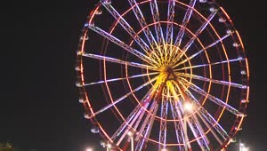 Stock Video Ferris Wheel Spinning At Night Live Wallpaper For PC