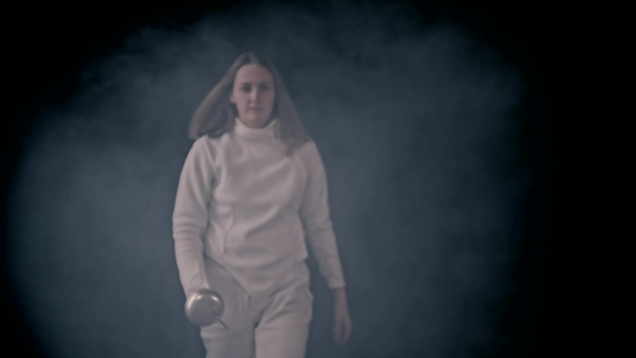 Download Stock Video Fencer Coming Head On Through Smoke To Fight Live Wallpaper For PC