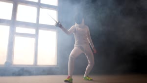 Stock Video Fencer Fighting With Sword In Hand Live Wallpaper For PC