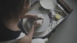 Stock Video Female Potter Works On Pottery Wheel Live Wallpaper For PC