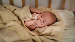 Stock Video Female Newborn Baby Falling Asleep Live Wallpaper For PC