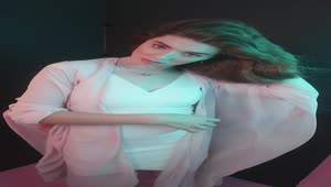 Stock Video Female Model Posing Captivatingly Towards The Lens Live Wallpaper For PC