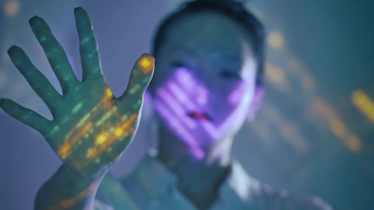 Download Stock Video Female Cyborg Moving Her Hand Live Wallpaper For PC