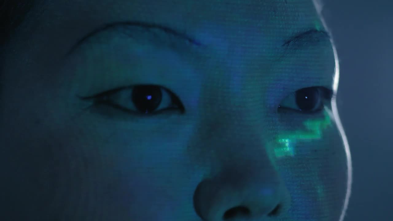 Download Stock Video Female Cyborg Looking To Something Live Wallpaper For PC