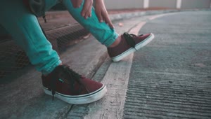 Stock Video Feet Of A Young Man With Red Tennis Shoes Live Wallpaper For PC