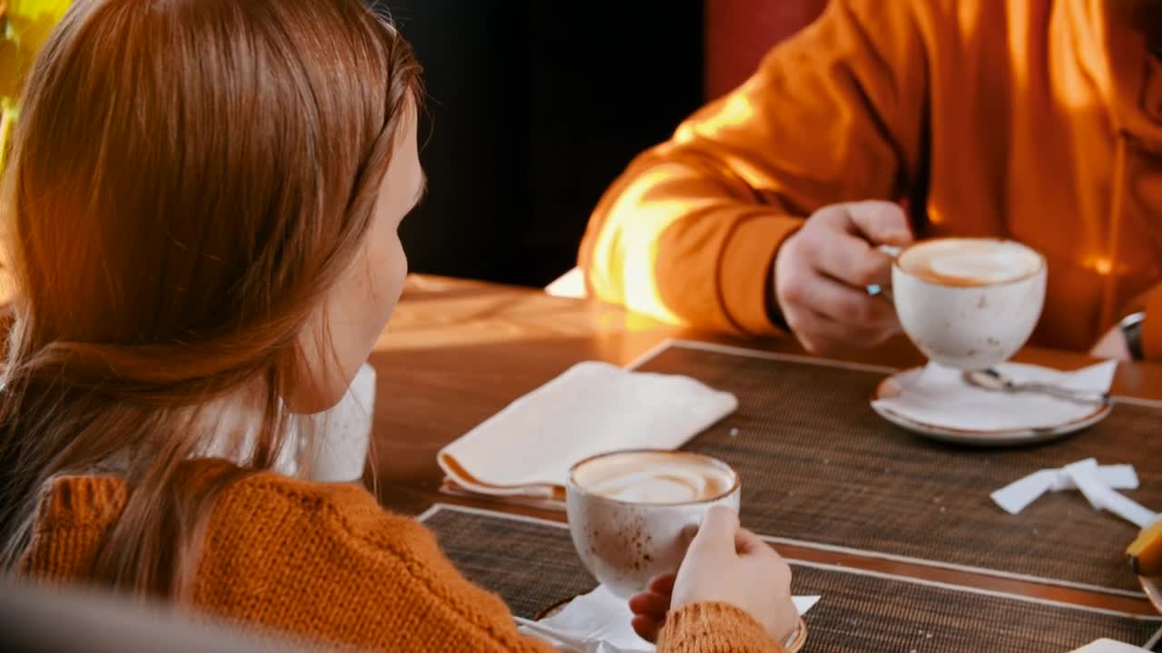 Download Stock Video Father Drinking Coffee With His Daughters Live Wallpaper For PC