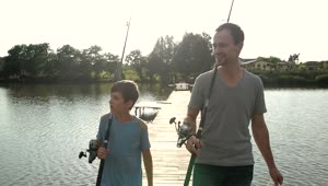 Stock Video Father And Son On A Fishing Trip Live Wallpaper For PC