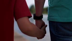 Stock Video Father And Son Holding Hands And Walking Live Wallpaper For PC