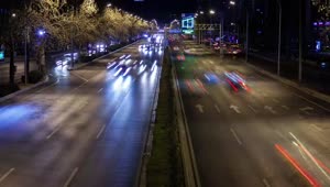 Stock Video Fast Traffic On A Beijing Road At Night Live Wallpaper For PC