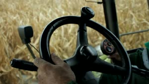 Stock Video Farmer Inside A Harvester Live Wallpaper For PC