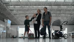 Stock Video Family With Their Two Kids At An Airport Live Wallpaper For PC