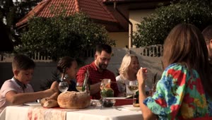 Stock Video Family Having Dinner In The Garden On A Sunny Day Live Wallpaper For PC