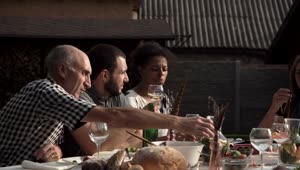 Stock Video Family Having Dinner Outdoors Live Wallpaper For PC