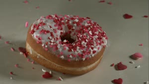Stock Video Falling Sweet Decorations Into The Doughnut Live Wallpaper For PC
