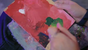 Stock Video Hand Of An Artist Painting A Picture Live Wallpaper For PC