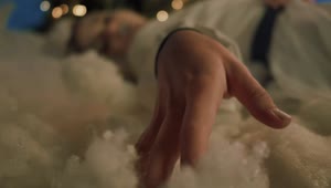 Stock Video Hand Of A Girl Laying On Cotton Wool At Christmas Live Wallpaper For PC