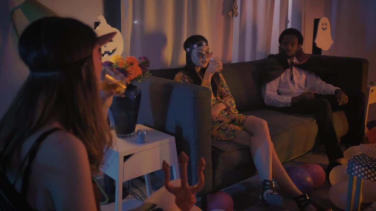 Download Stock Video Halloween Themed Costume Party With Friends Live Wallpaper For PC