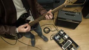Stock Video Guitarist Practicing In A Recording Studio Live Wallpaper For PC