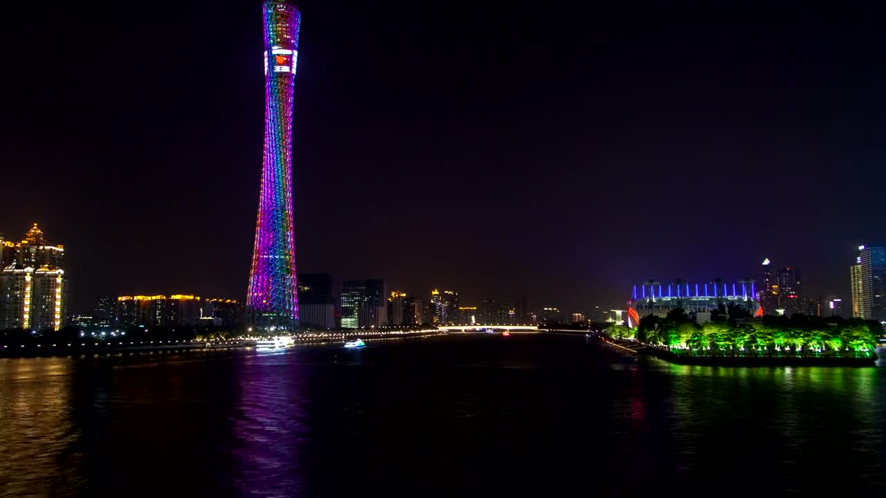 Download Stock Video Guangzhou Illuminated Cityscape And River Live Wallpaper For PC