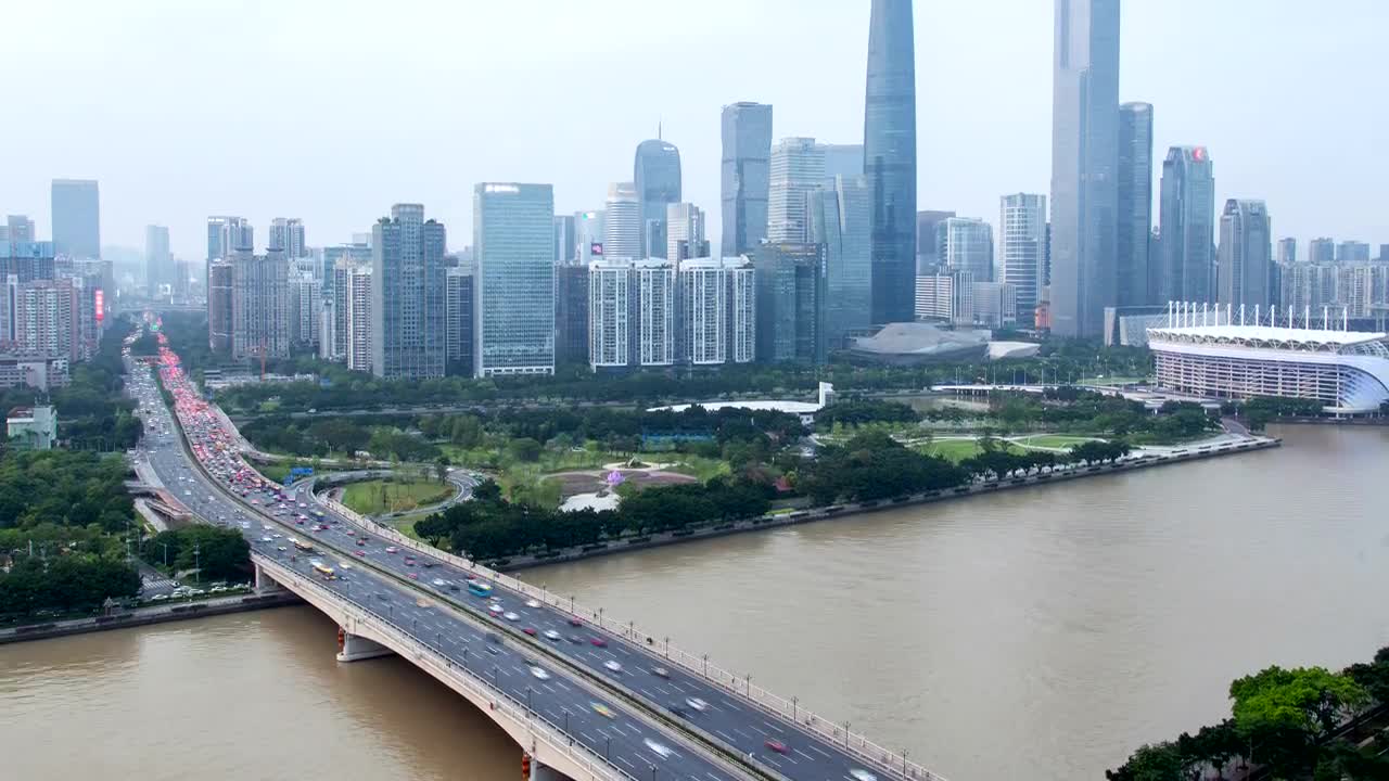 Download Stock Video Guangzhou City Skyline And Bridge Live Wallpaper For PC
