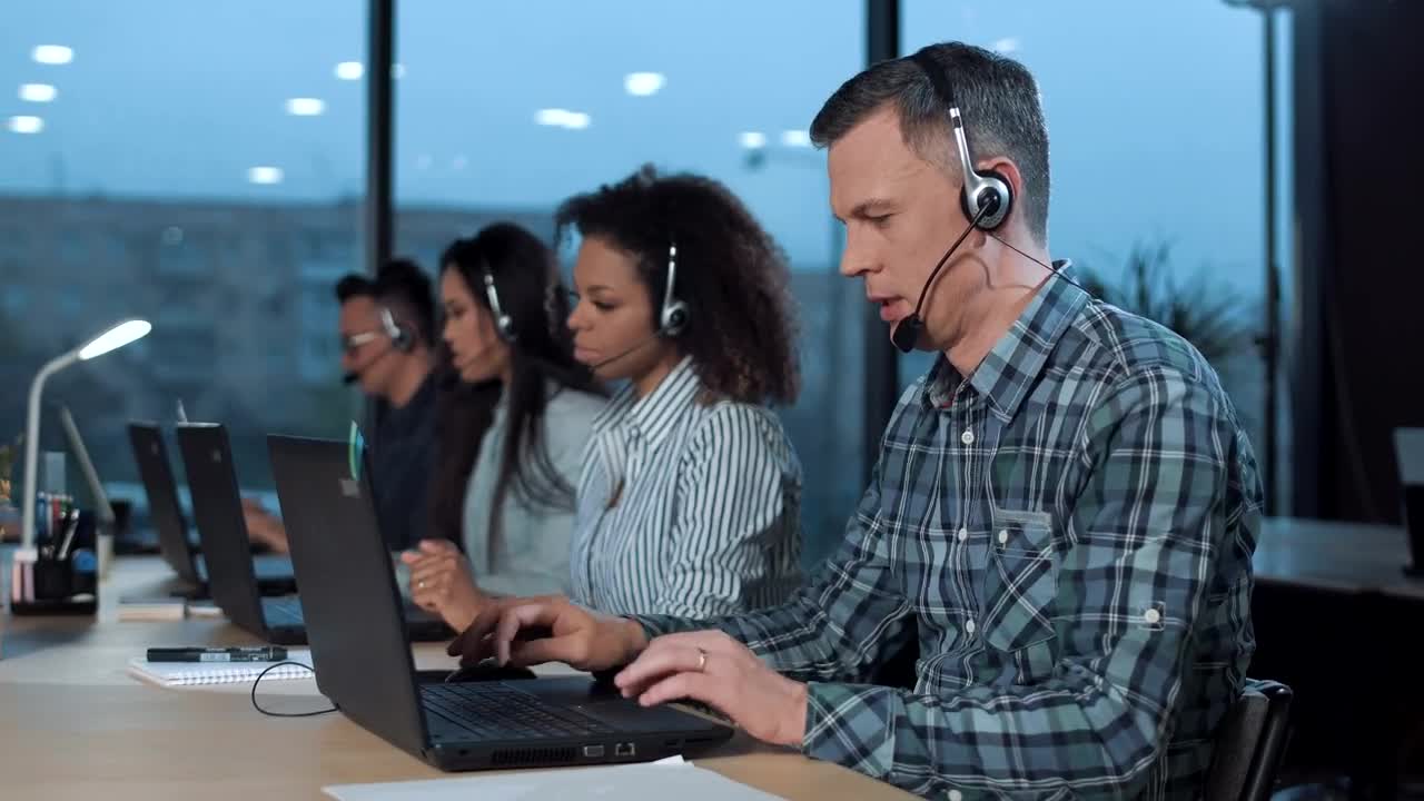 Download Stock Video Group Of People Working On A Call Center Live Wallpaper For PC