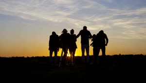 Stock Video Group Of Friends Watching The Sunset Together Live Wallpaper For PC