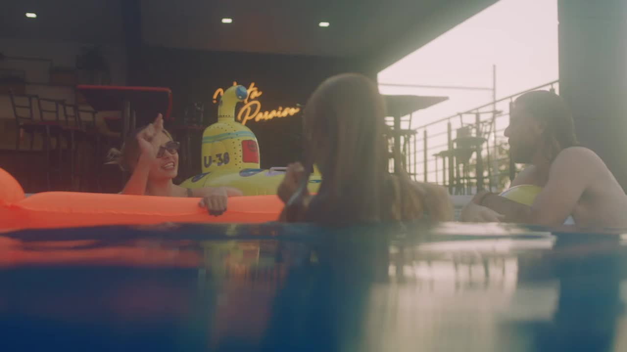 Download Stock Video Group Of Friends In A Swimming Pool Live Wallpaper For PC