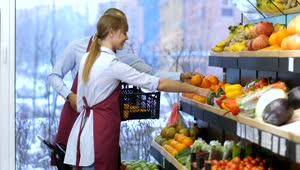 Stock Video Grocery Workers Stocking Shelves Live Wallpaper For PC