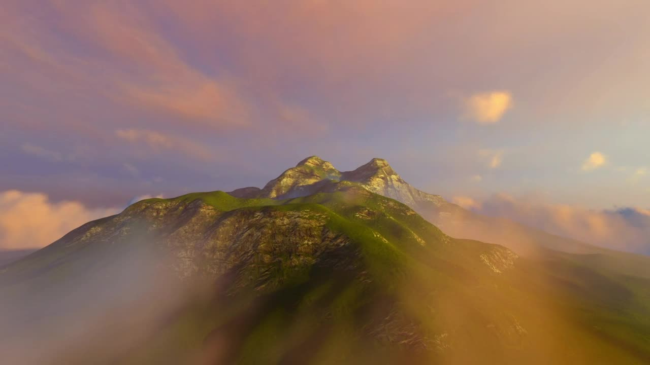 Download Stock Video Green Cloudy Mountain In D From The Air Live Wallpaper For PC
