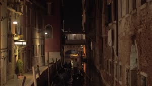 Stock Video Gondolier Heading Down A River At Night Live Wallpaper For PC