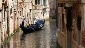 Stock Video Gondola Moving On A Canal In Venice Live Wallpaper For PC