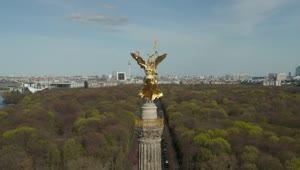 Stock Video Golden Statue Of Victoria In Berlin Live Wallpaper For PC